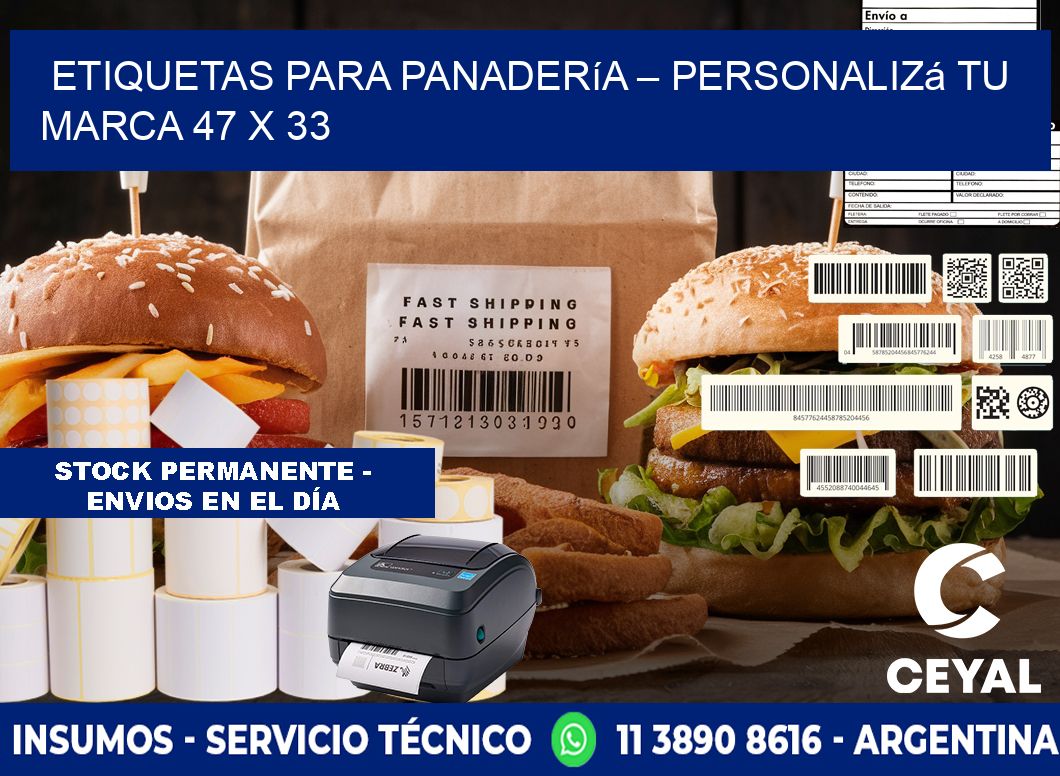 Etiquetas para panadería – Personalizá tu marca 47 x 33