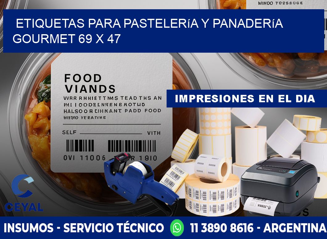 Etiquetas para pastelería y panadería gourmet 69 x 47
