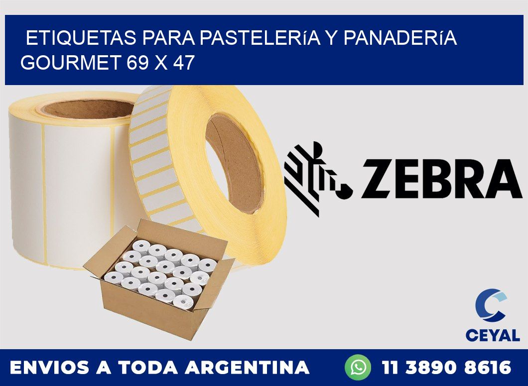 Etiquetas para pastelería y panadería gourmet 69 x 47