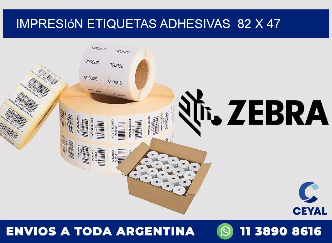Impresión Etiquetas adhesivas  82 x 47
