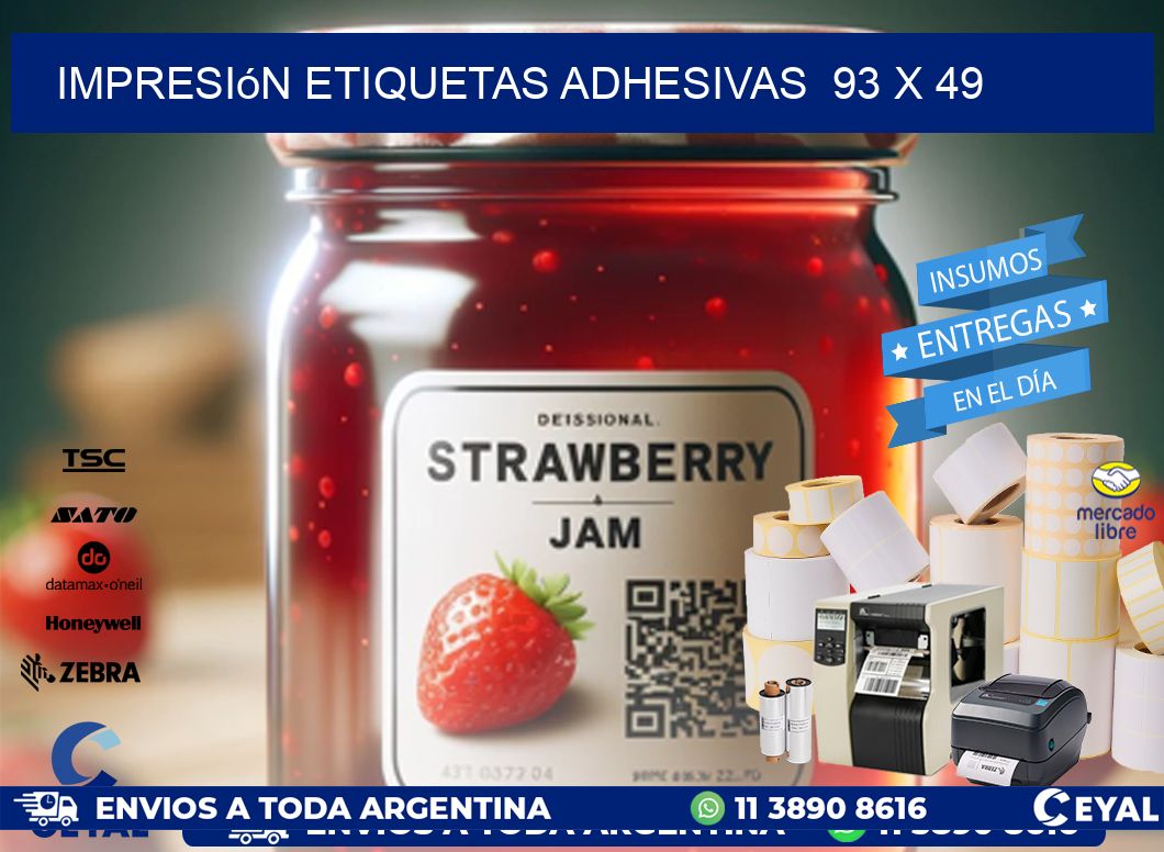 Impresión Etiquetas adhesivas 93 x 49