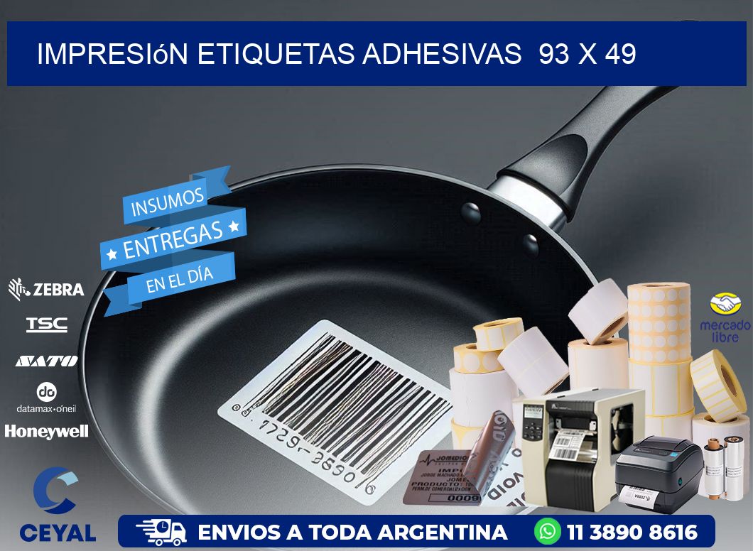 Impresión Etiquetas adhesivas 93 x 49