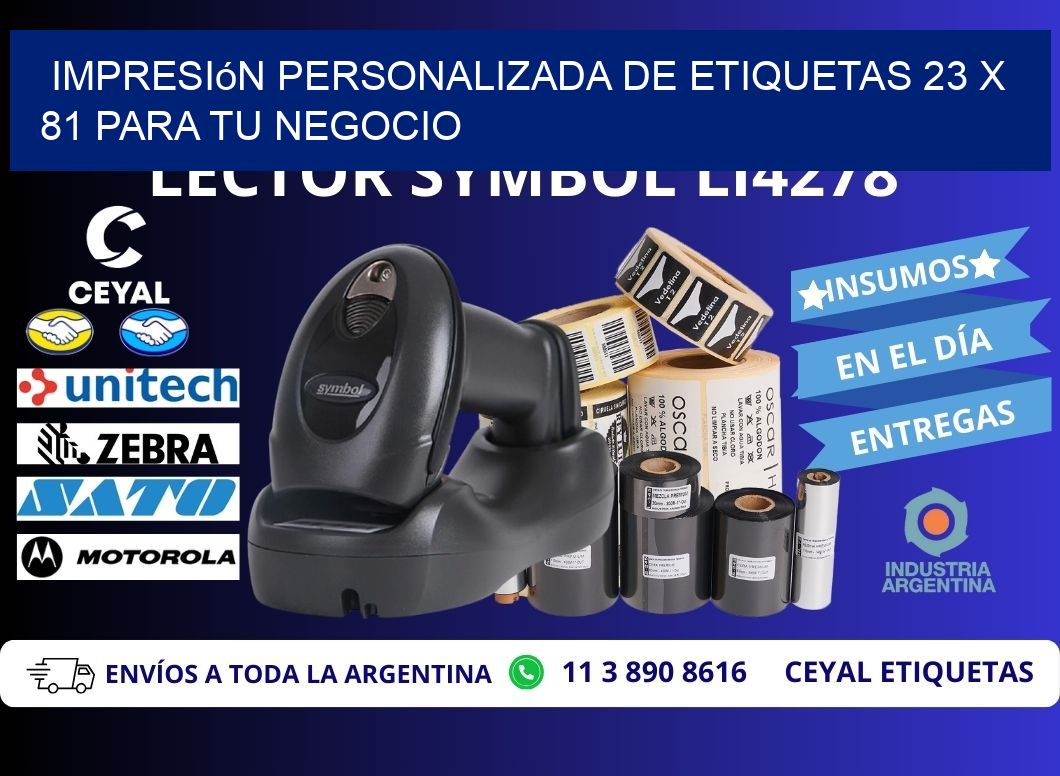 Impresión Personalizada de Etiquetas 23 x 81 para tu Negocio