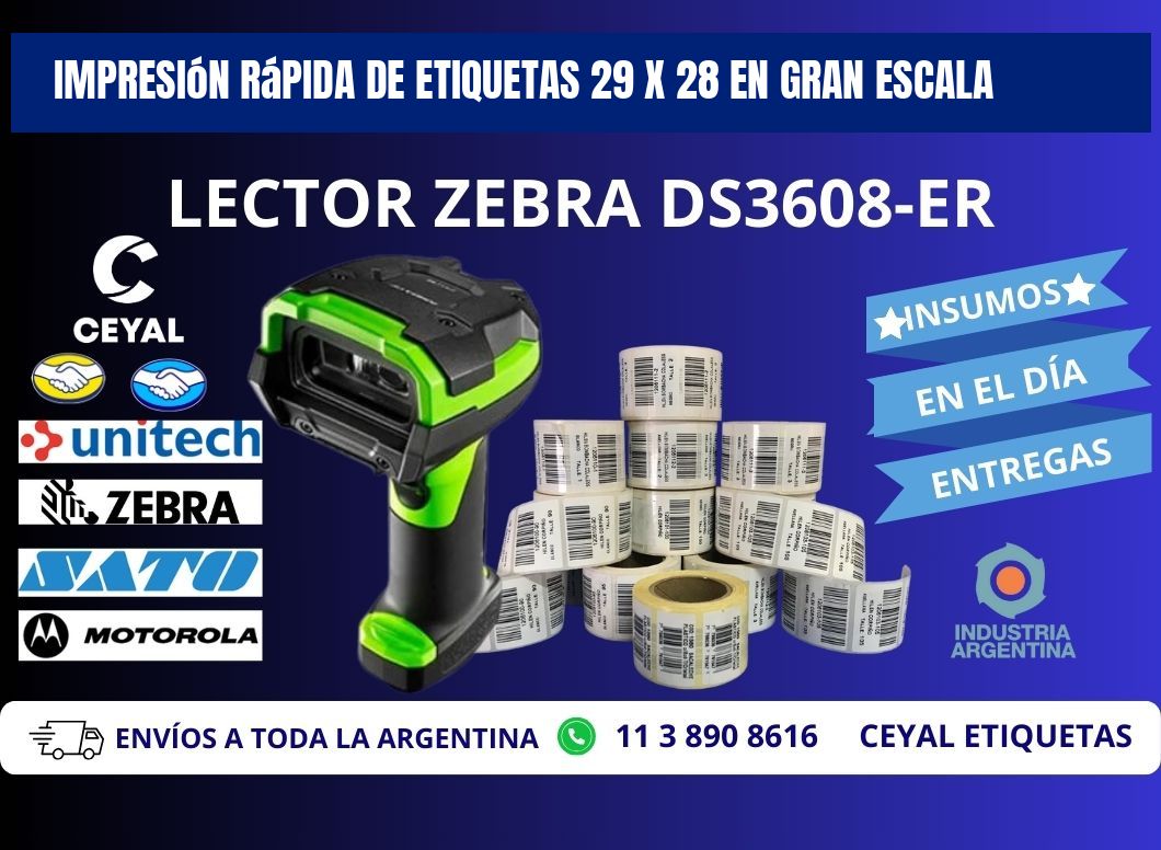 Impresión Rápida de Etiquetas 29 x 28 en Gran Escala