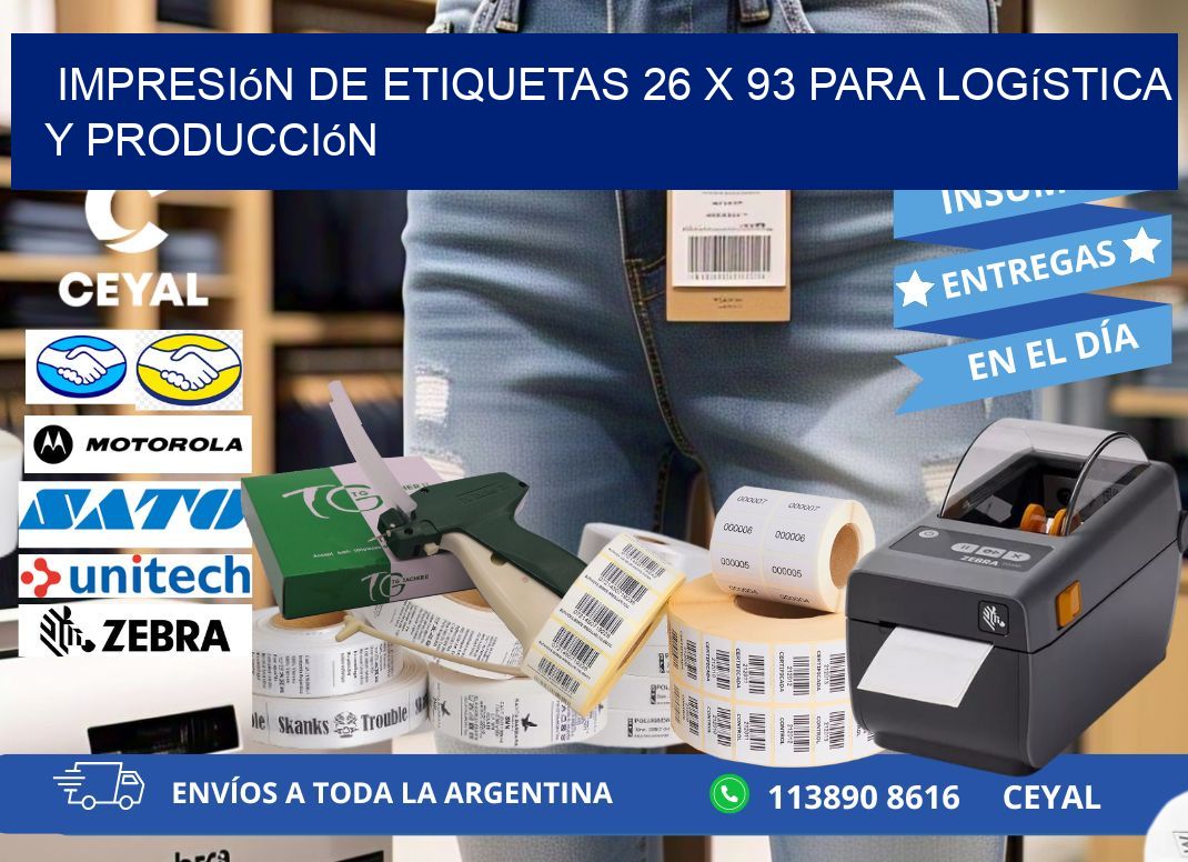 Impresión de Etiquetas 26 x 93 para Logística y Producción