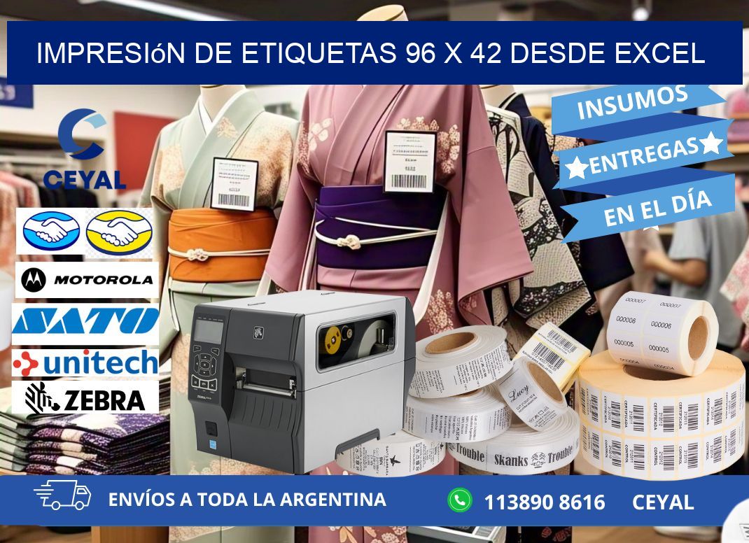 Impresión de Etiquetas 96 x 42 desde Excel