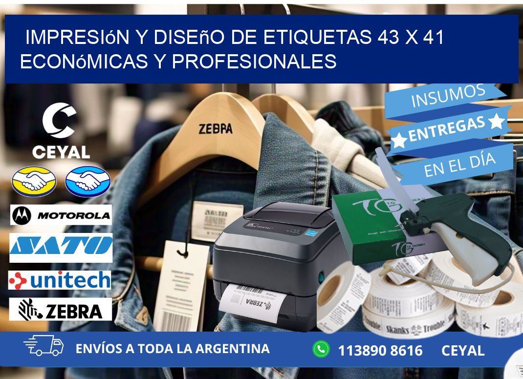 Impresión y Diseño de Etiquetas 43 x 41 Económicas y Profesionales