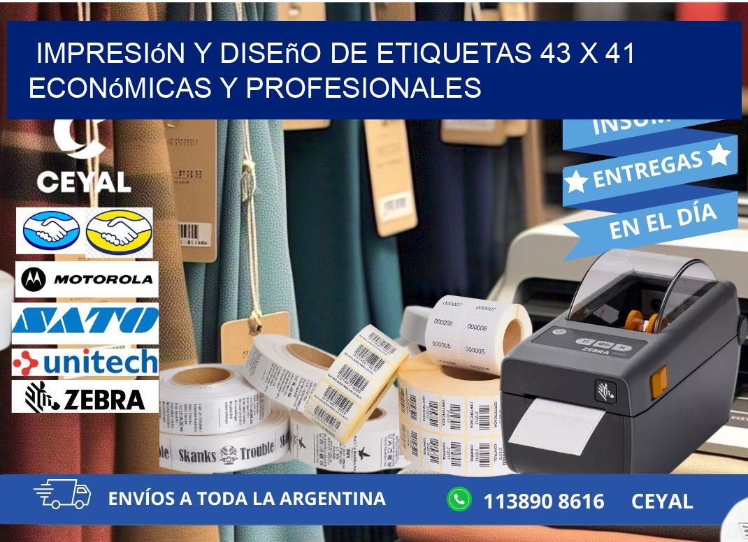 Impresión y Diseño de Etiquetas 43 x 41 Económicas y Profesionales