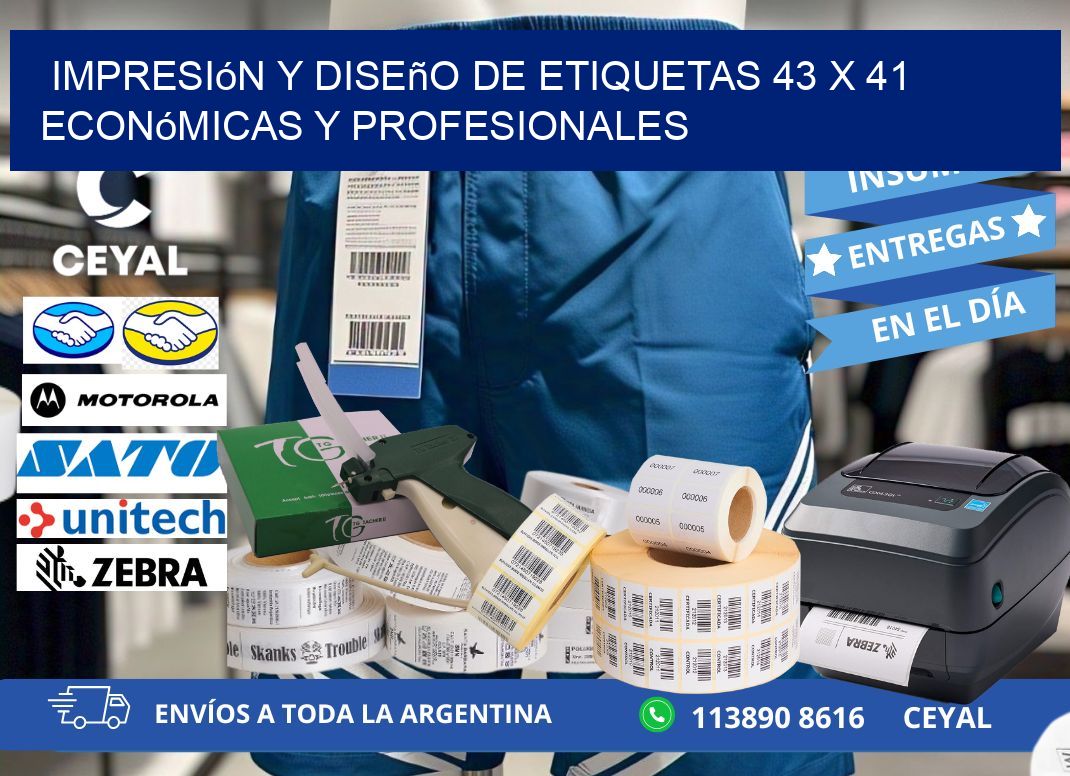 Impresión y Diseño de Etiquetas 43 x 41 Económicas y Profesionales