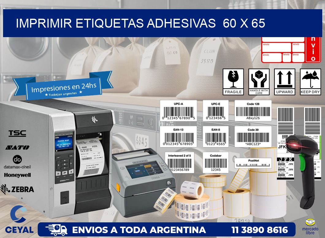 Imprimir Etiquetas adhesivas 60 x 65