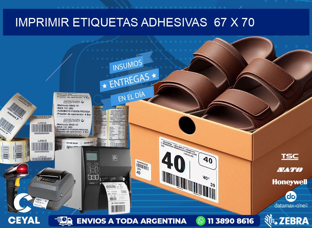 Imprimir Etiquetas adhesivas 67 x 70