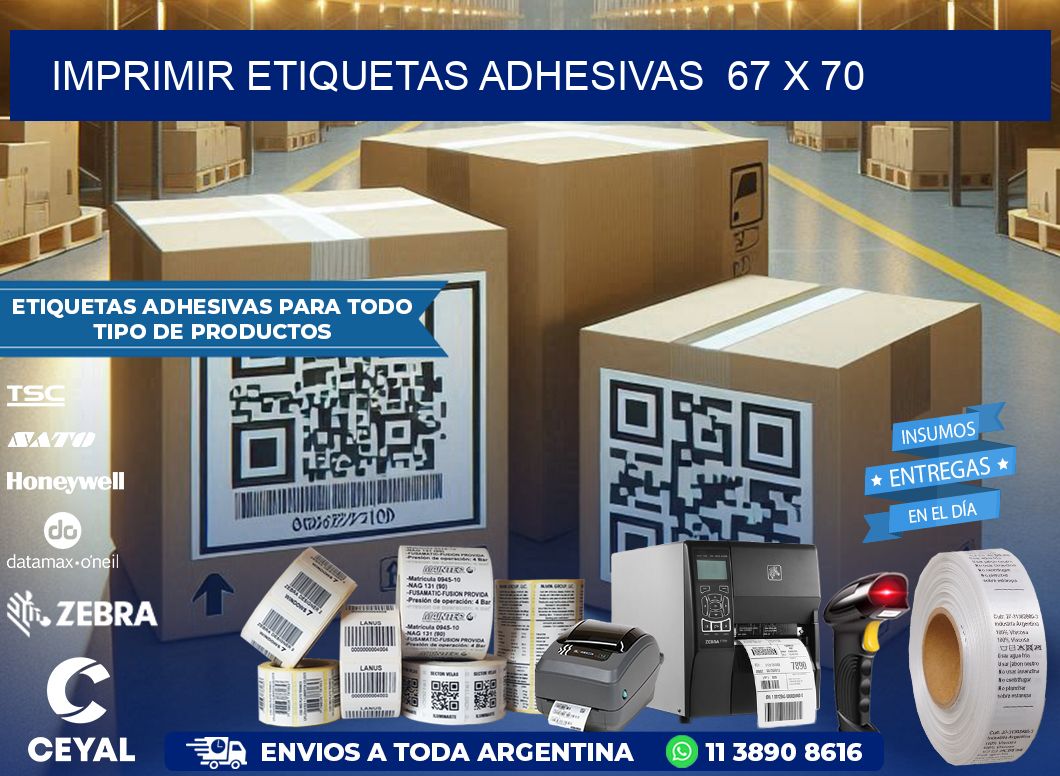Imprimir Etiquetas adhesivas 67 x 70