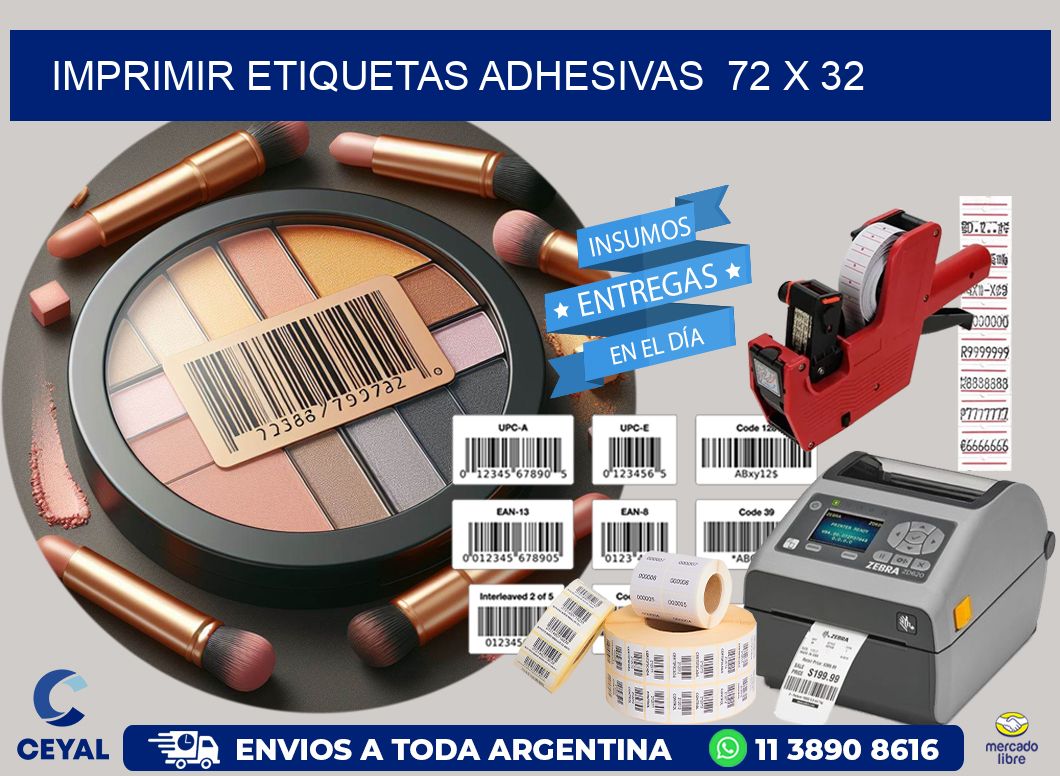 Imprimir Etiquetas adhesivas 72 x 32
