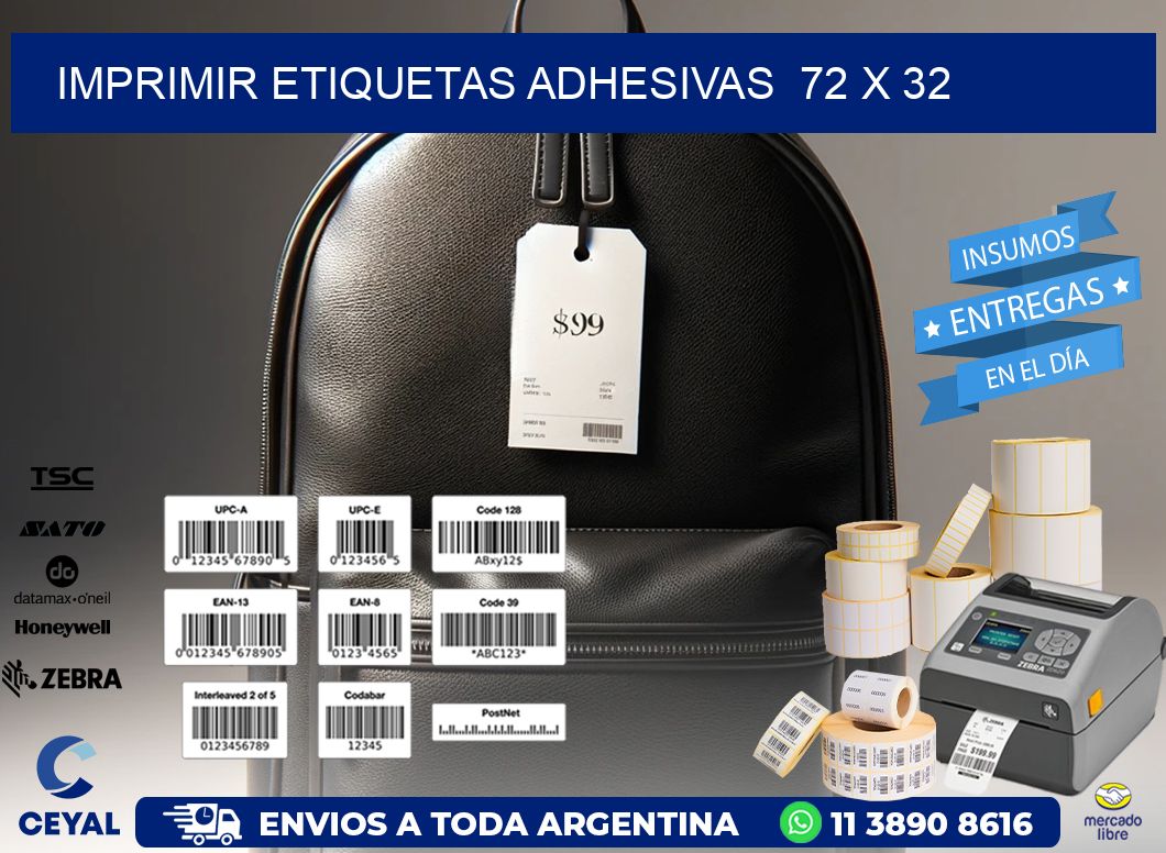 Imprimir Etiquetas adhesivas 72 x 32
