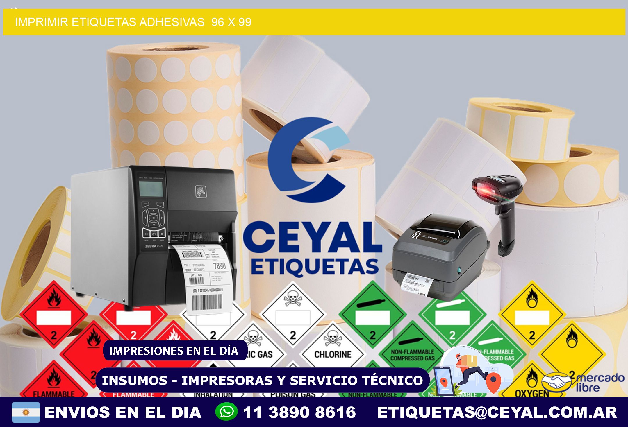 Imprimir Etiquetas adhesivas  96 x 99
