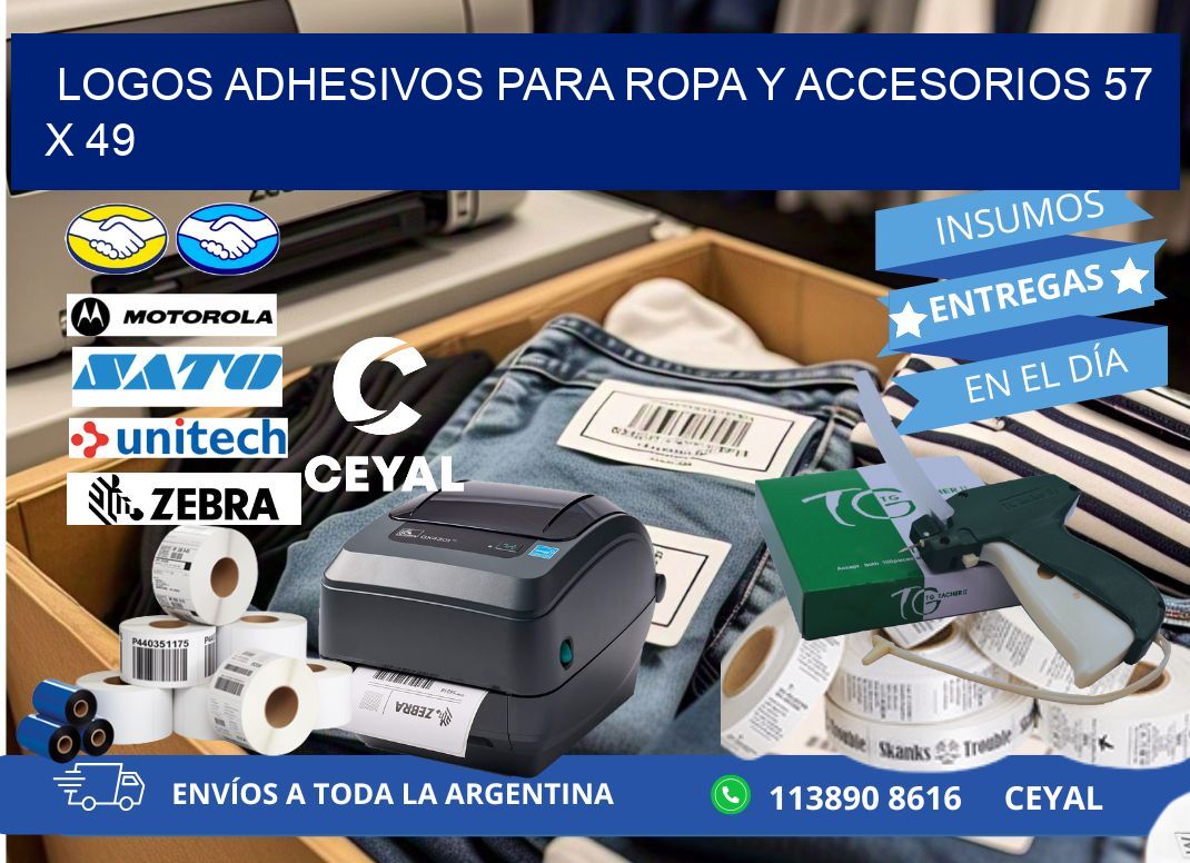 LOGOS ADHESIVOS PARA ROPA Y ACCESORIOS 57 x 49