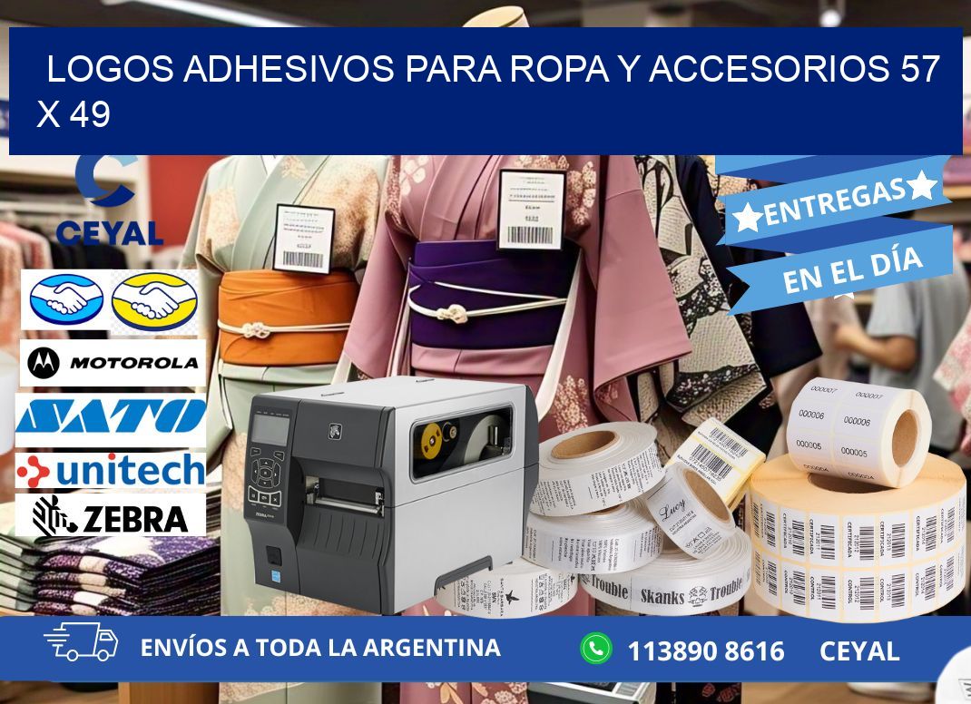 LOGOS ADHESIVOS PARA ROPA Y ACCESORIOS 57 x 49