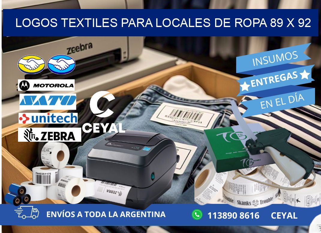 LOGOS TEXTILES PARA LOCALES DE ROPA 89 x 92