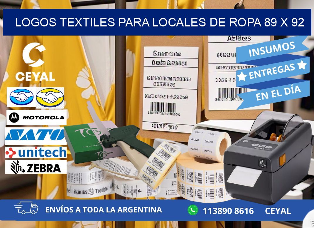 LOGOS TEXTILES PARA LOCALES DE ROPA 89 x 92