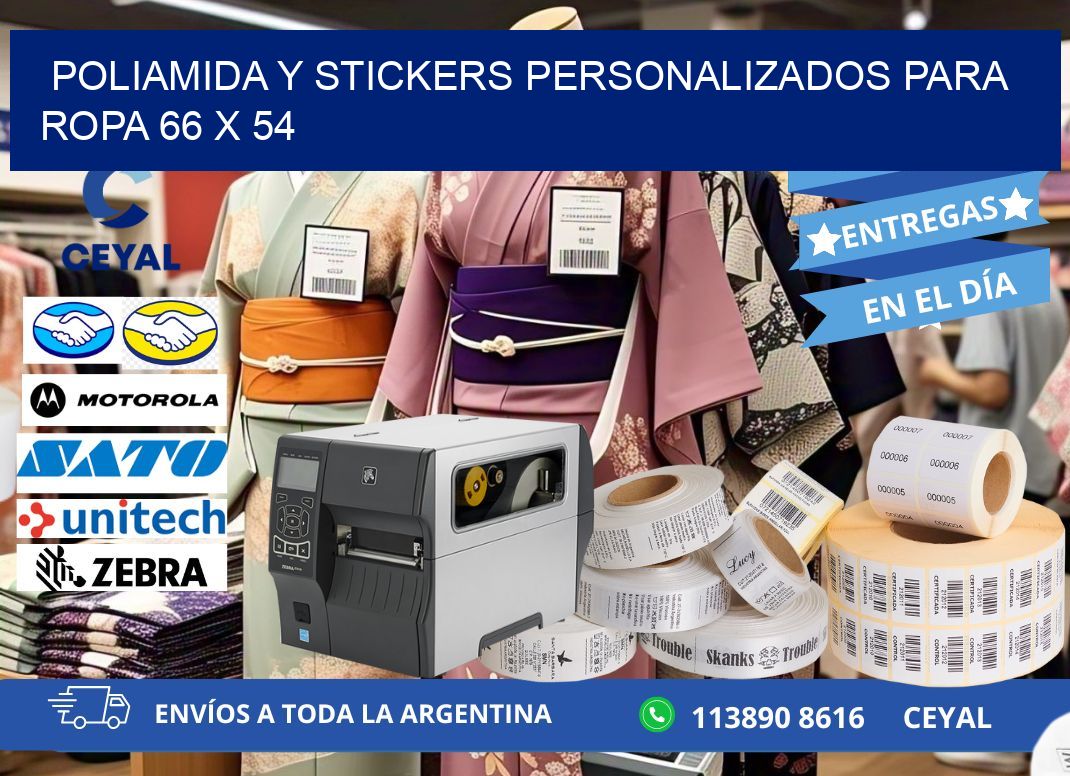 POLIAMIDA Y STICKERS PERSONALIZADOS PARA ROPA 66 x 54