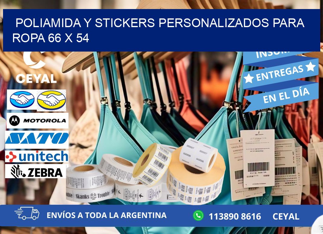 POLIAMIDA Y STICKERS PERSONALIZADOS PARA ROPA 66 x 54