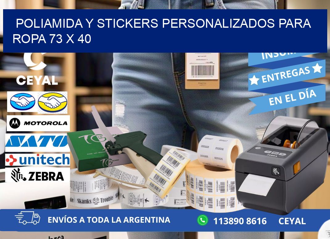POLIAMIDA Y STICKERS PERSONALIZADOS PARA ROPA 73 x 40