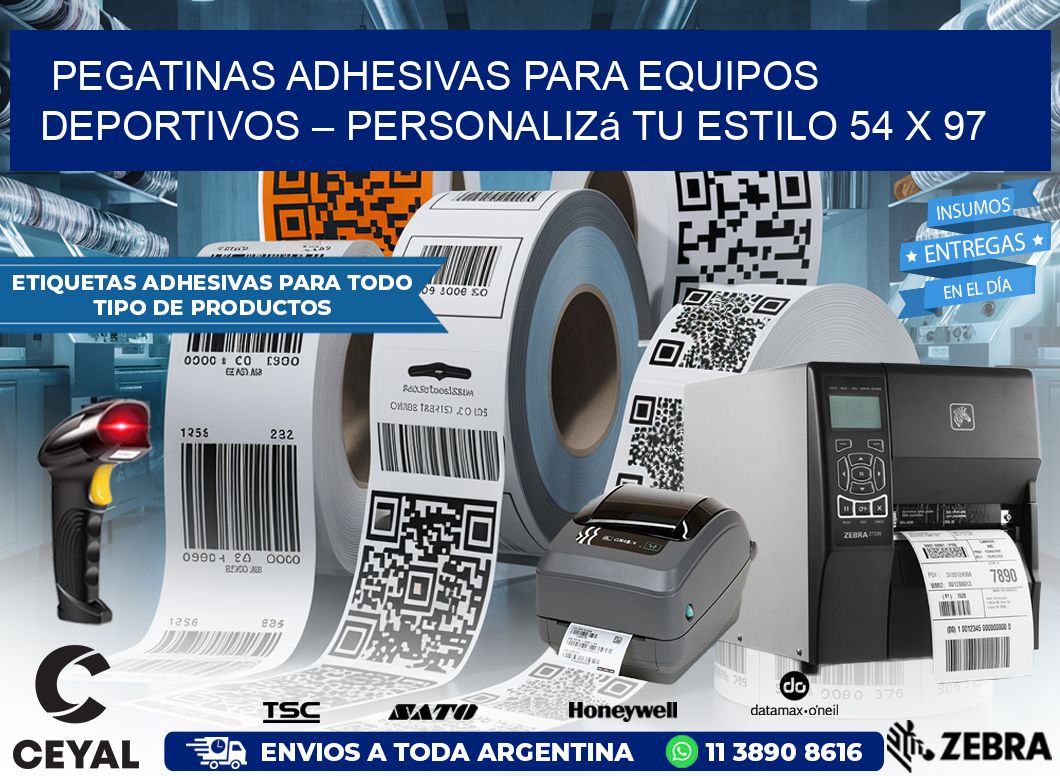 Pegatinas Adhesivas para Equipos Deportivos – Personalizá Tu Estilo 54 x 97