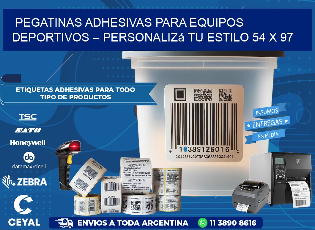 Pegatinas Adhesivas para Equipos Deportivos – Personalizá Tu Estilo 54 x 97