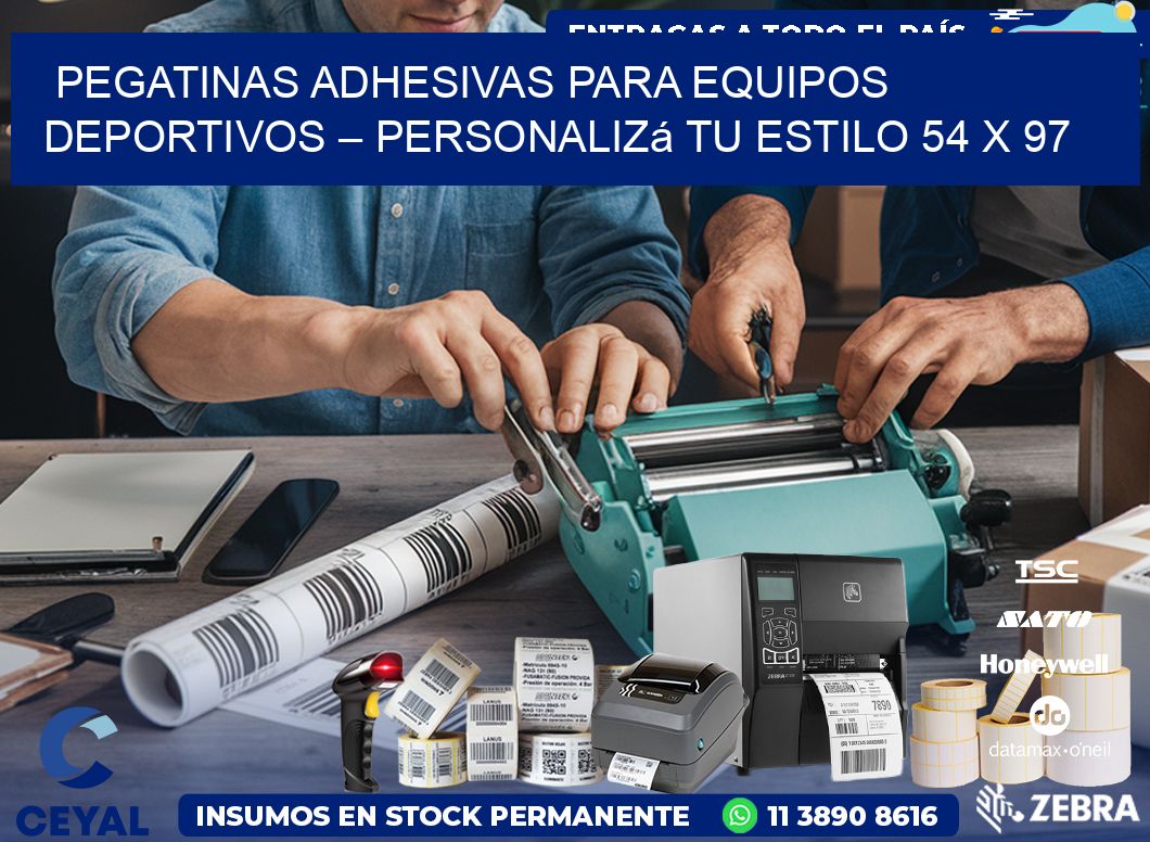 Pegatinas Adhesivas para Equipos Deportivos – Personalizá Tu Estilo 54 x 97
