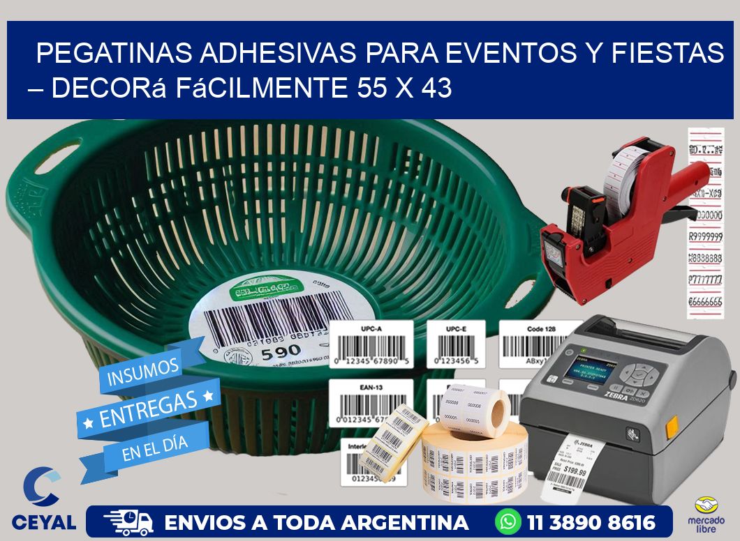 Pegatinas Adhesivas para Eventos y Fiestas – Decorá Fácilmente 55 x 43