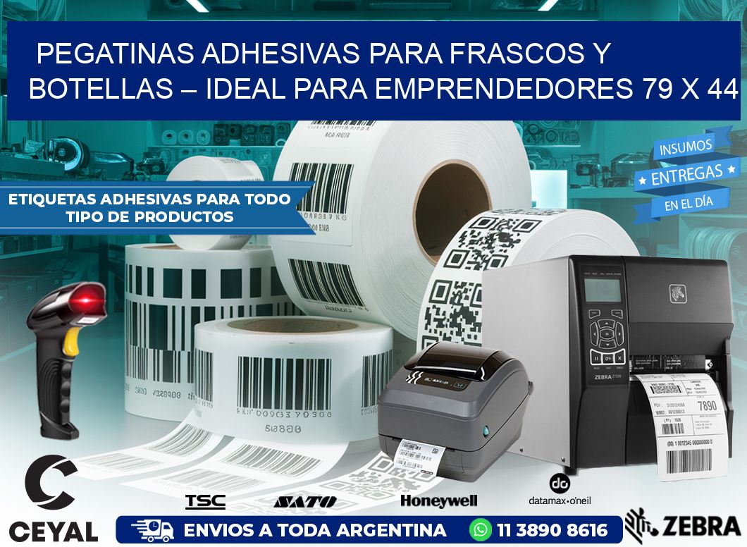 Pegatinas Adhesivas para Frascos y Botellas – Ideal para Emprendedores 79 x 44
