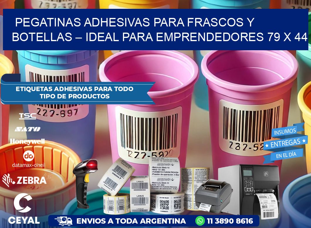 Pegatinas Adhesivas para Frascos y Botellas – Ideal para Emprendedores 79 x 44