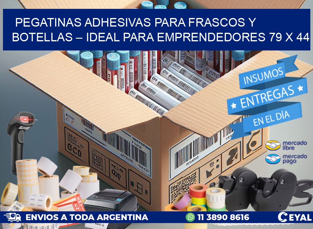 Pegatinas Adhesivas para Frascos y Botellas – Ideal para Emprendedores 79 x 44