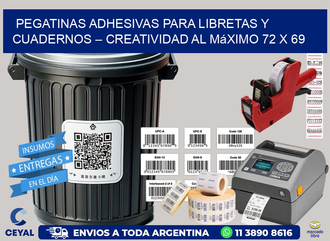 Pegatinas Adhesivas para Libretas y Cuadernos – Creatividad al Máximo 72 x 69