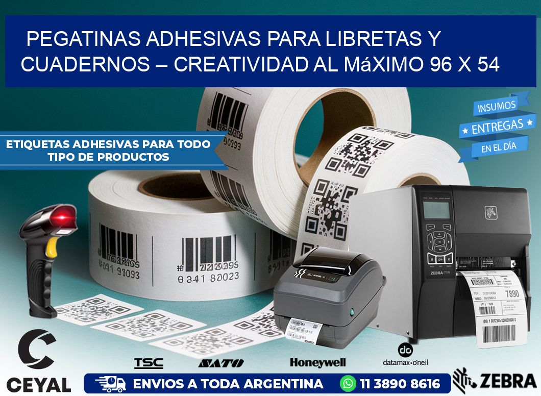 Pegatinas Adhesivas para Libretas y Cuadernos – Creatividad al Máximo 96 x 54
