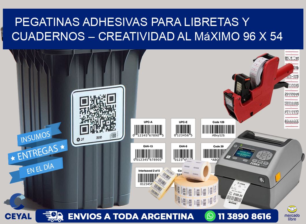 Pegatinas Adhesivas para Libretas y Cuadernos – Creatividad al Máximo 96 x 54