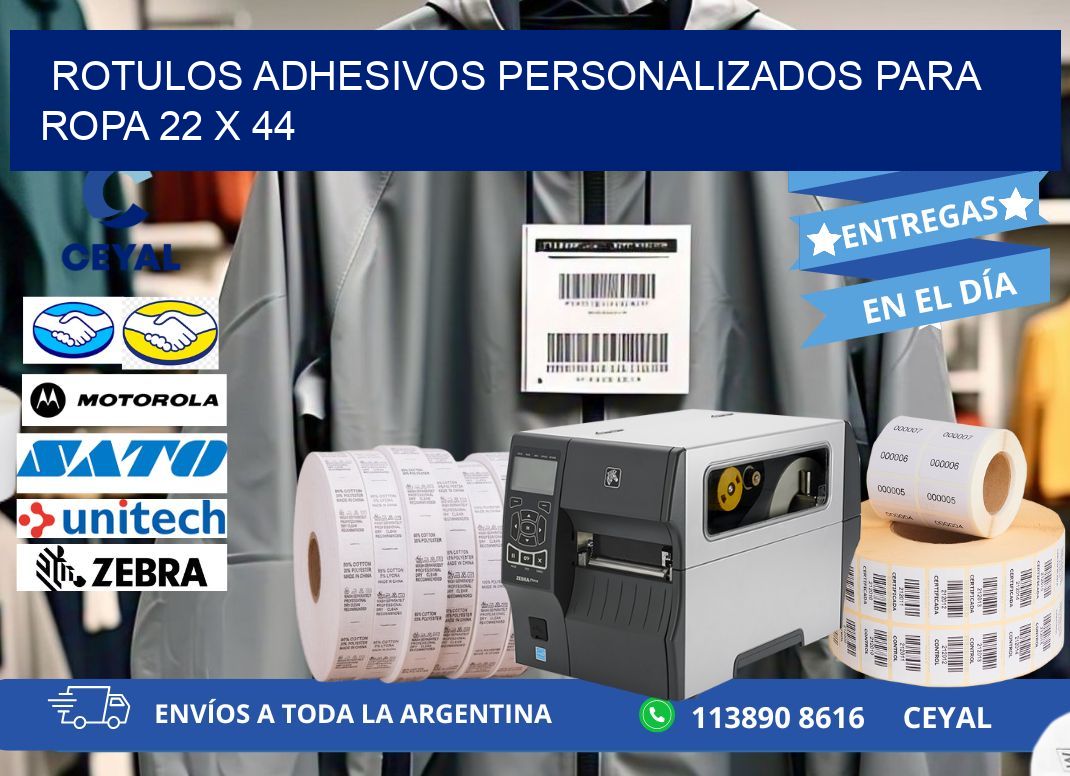 ROTULOS ADHESIVOS PERSONALIZADOS PARA ROPA 22 x 44
