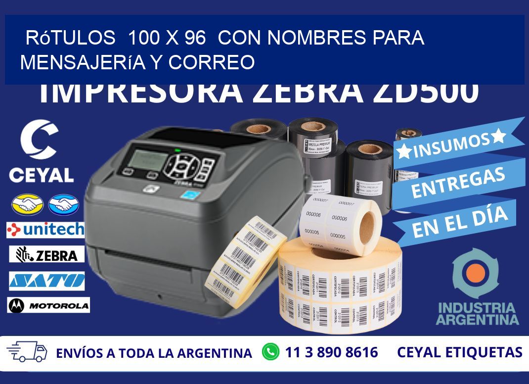 Rótulos 100 x 96 con Nombres para Mensajería y Correo