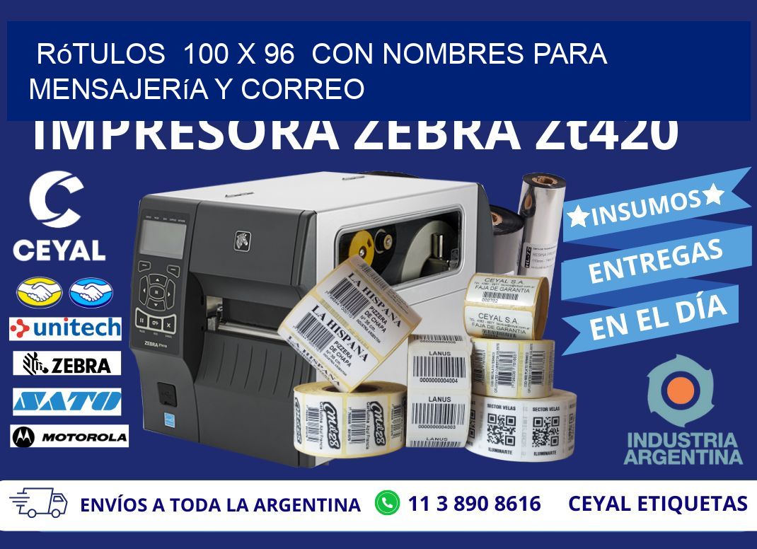 Rótulos 100 x 96 con Nombres para Mensajería y Correo
