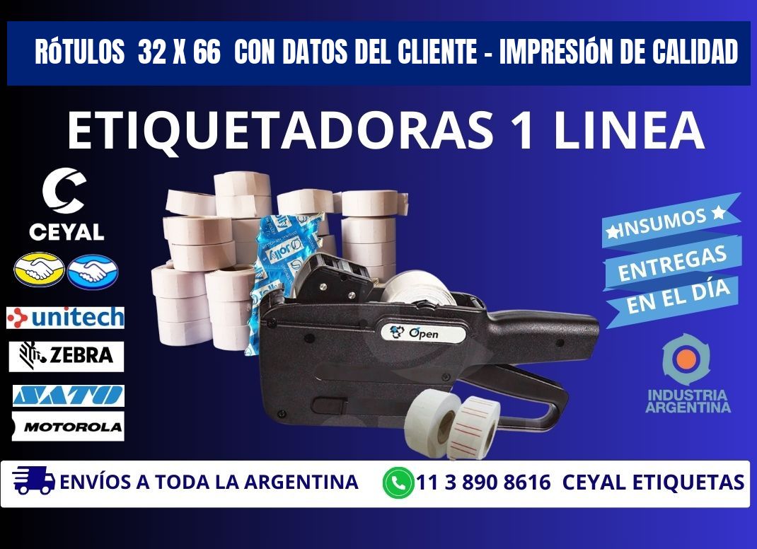 Rótulos 32 x 66 con Datos del Cliente – Impresión de Calidad