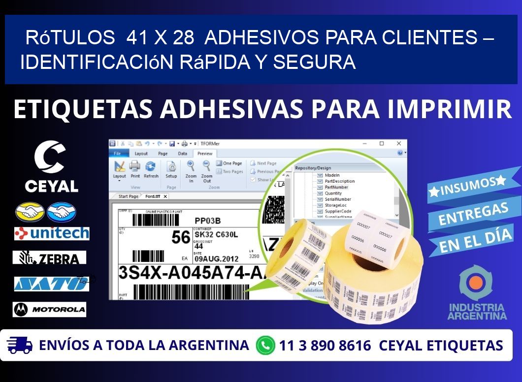 Rótulos 41 x 28 Adhesivos para Clientes – Identificación Rápida y Segura