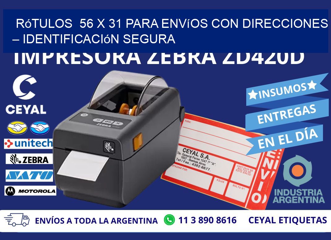 Rótulos  56 x 31 para Envíos con Direcciones – Identificación Segura