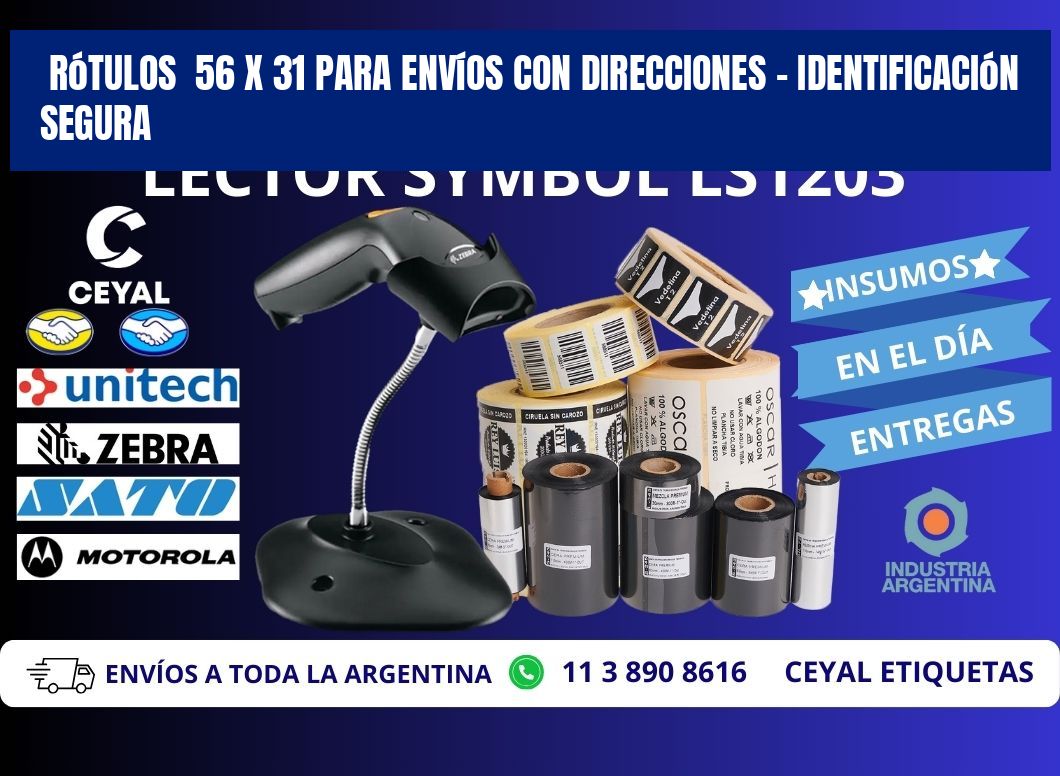 Rótulos  56 x 31 para Envíos con Direcciones – Identificación Segura