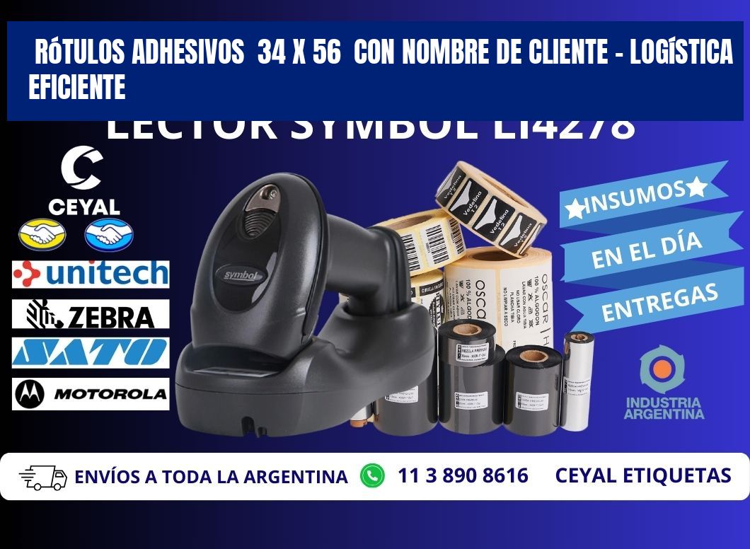 Rótulos Adhesivos 34 x 56 con Nombre de Cliente – Logística Eficiente