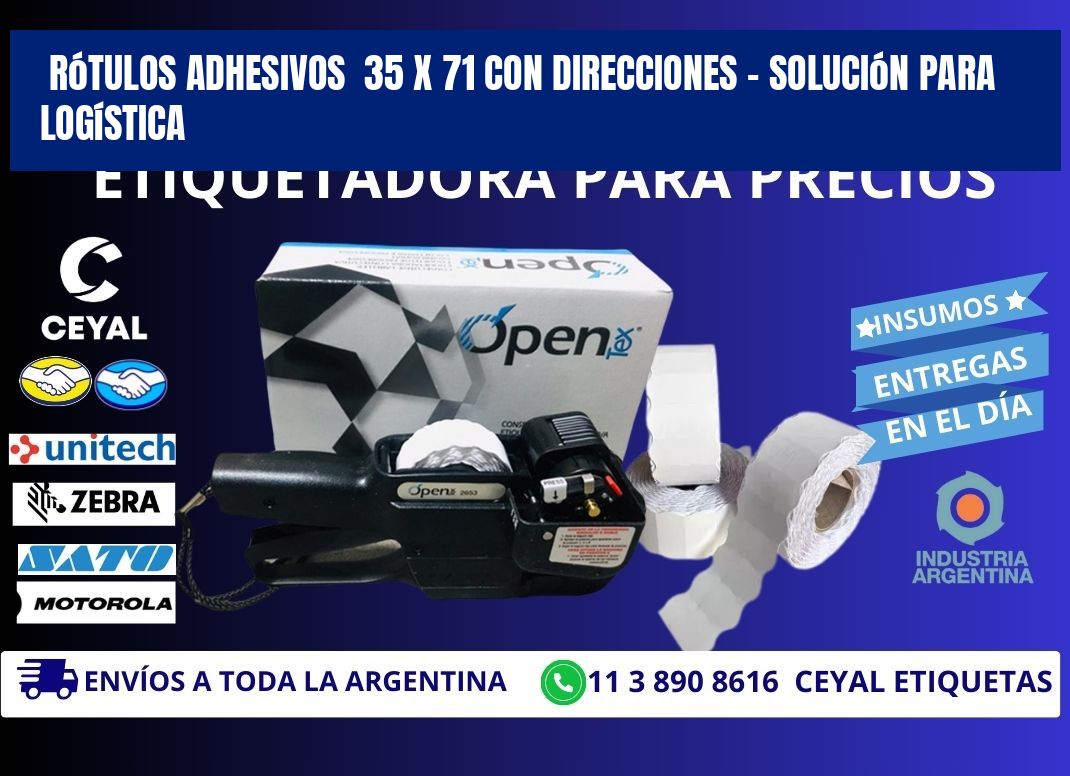 Rótulos Adhesivos 35 x 71 con Direcciones – Solución para Logística