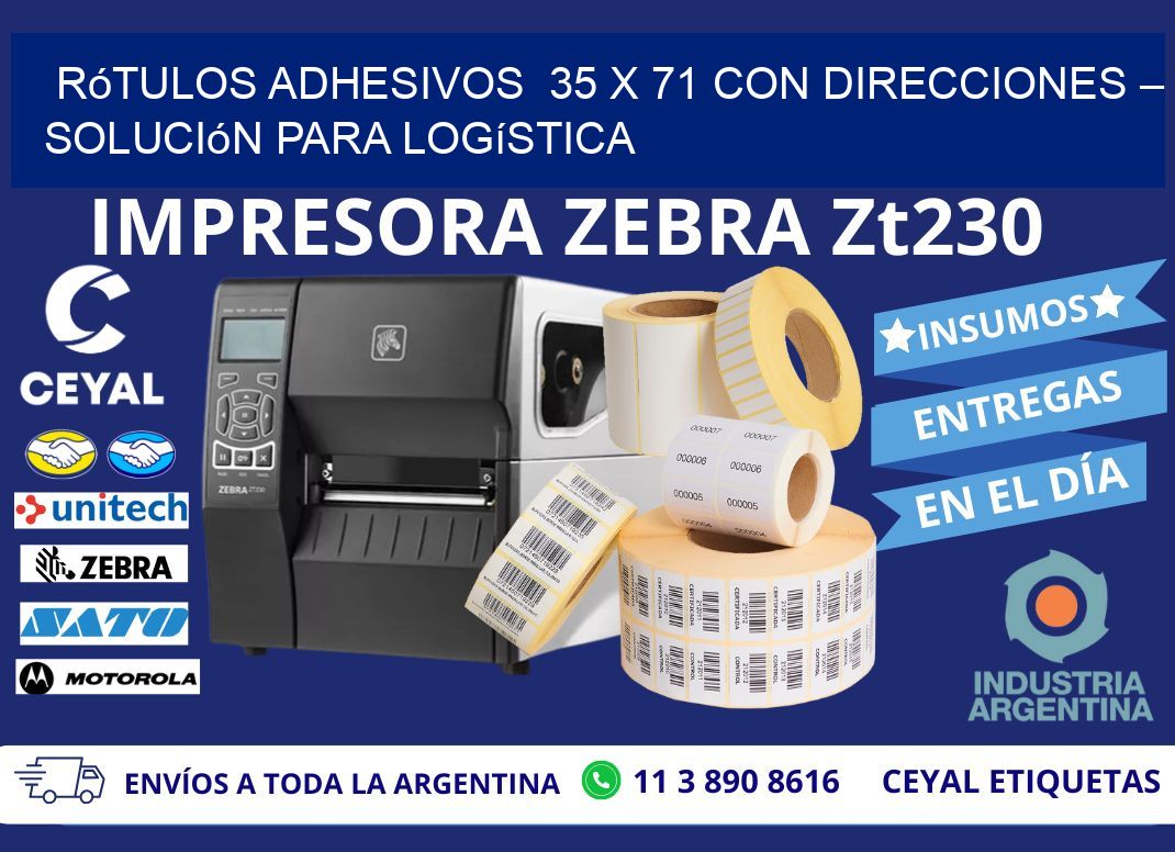 Rótulos Adhesivos 35 x 71 con Direcciones – Solución para Logística