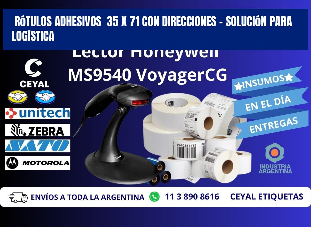 Rótulos Adhesivos 35 x 71 con Direcciones – Solución para Logística