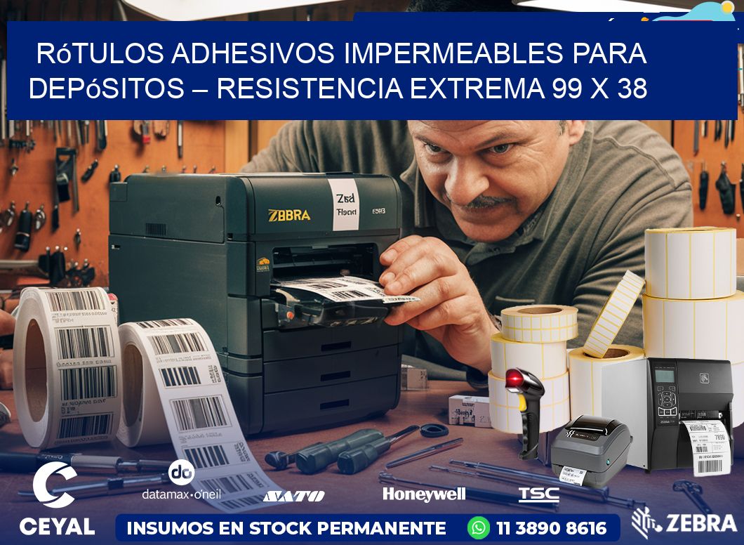 Rótulos Adhesivos Impermeables para Depósitos – Resistencia Extrema 99 x 38