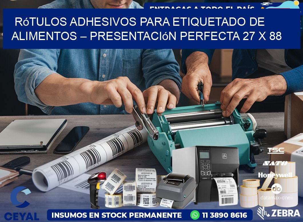Rótulos Adhesivos para Etiquetado de Alimentos – Presentación Perfecta 27 x 88
