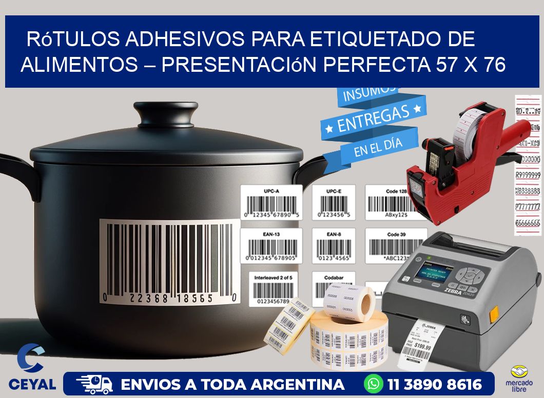 Rótulos Adhesivos para Etiquetado de Alimentos – Presentación Perfecta 57 x 76